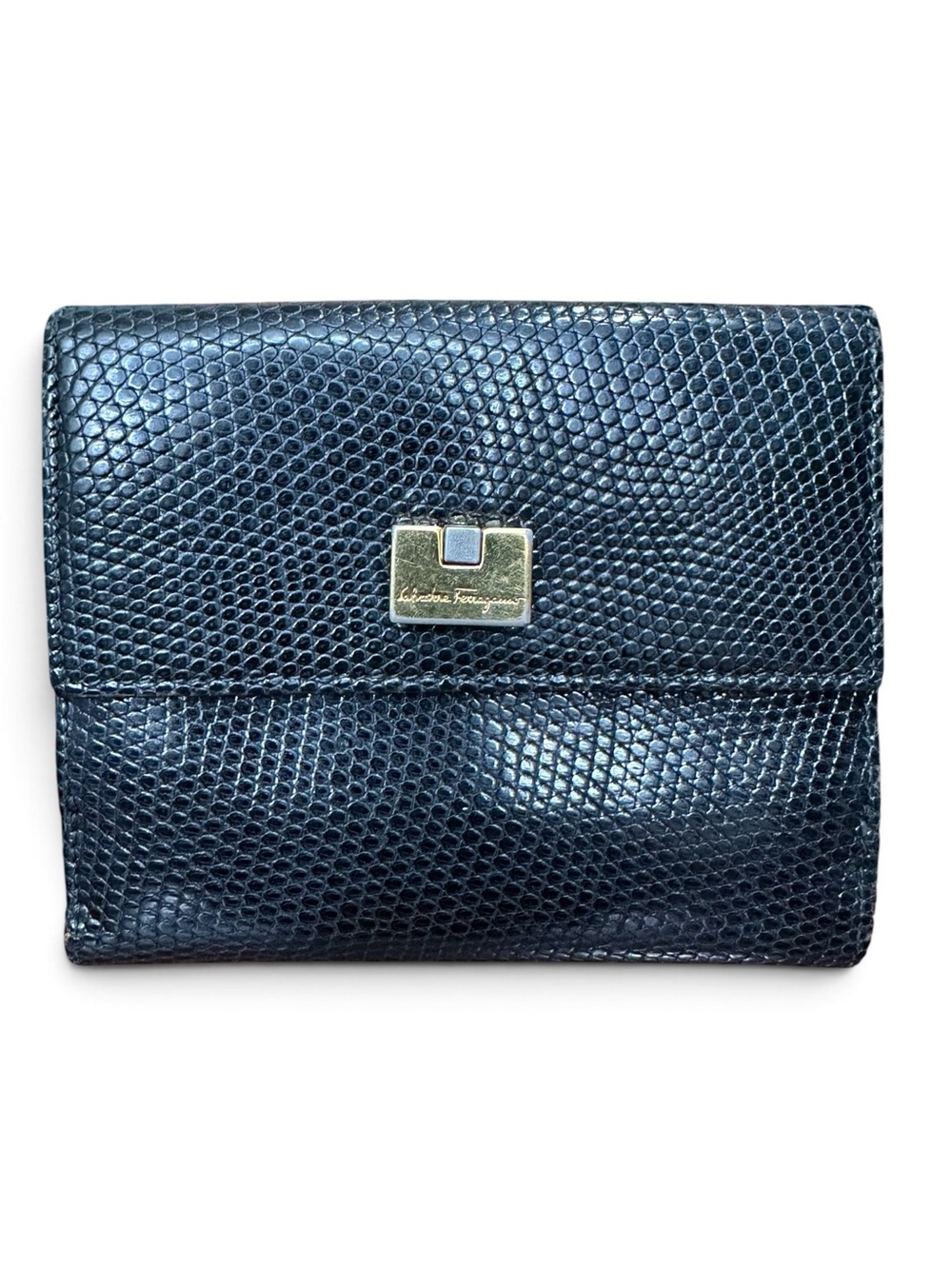 Vintage Ferragamo Genuine Lizard Leather Bifold Wallet
